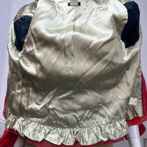 J.CREW Women's 0 Coral Red Velvet Ecole Single Clasp Blazer Suit Jacket - Picture 6 of 8